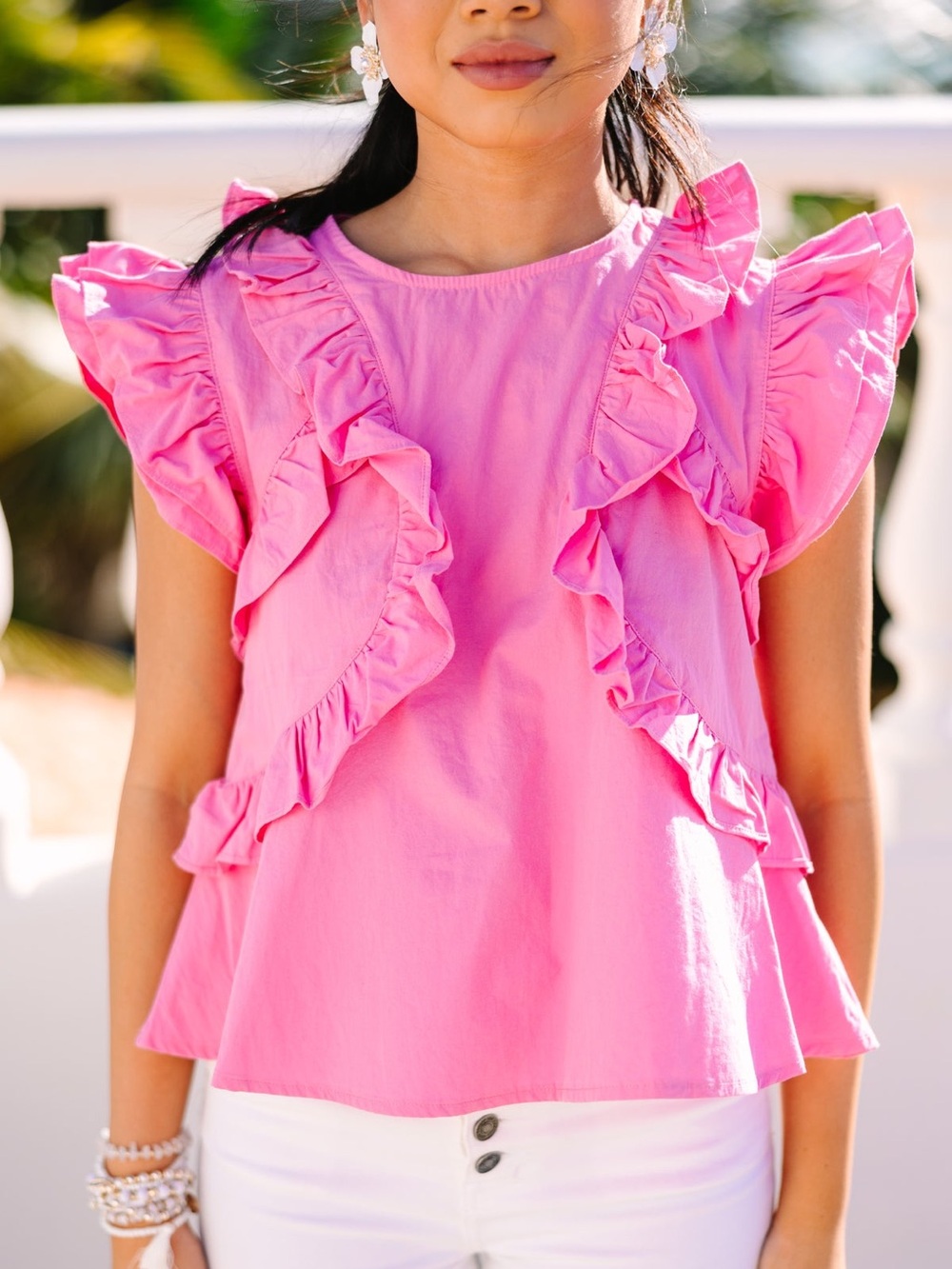 Stunning Charisma Pink Ruffled Top - Picture 3 of 9